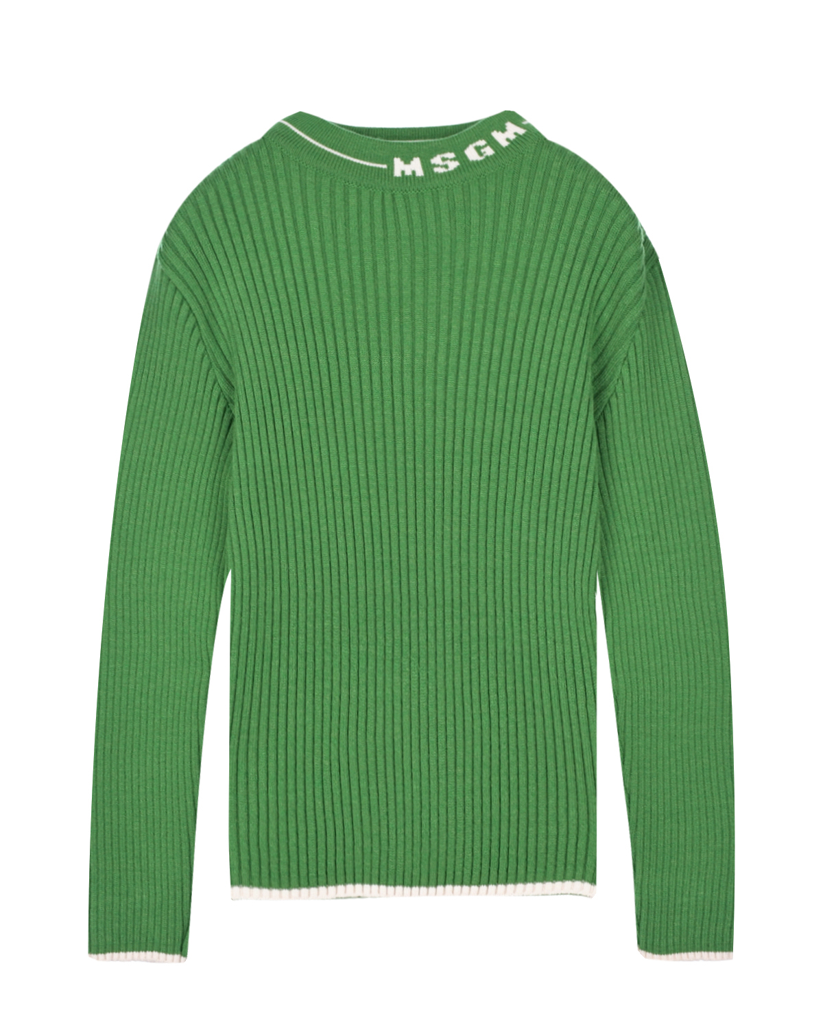 Зеленый свитер с лого MSGM детский, размер 128 - фото 1
