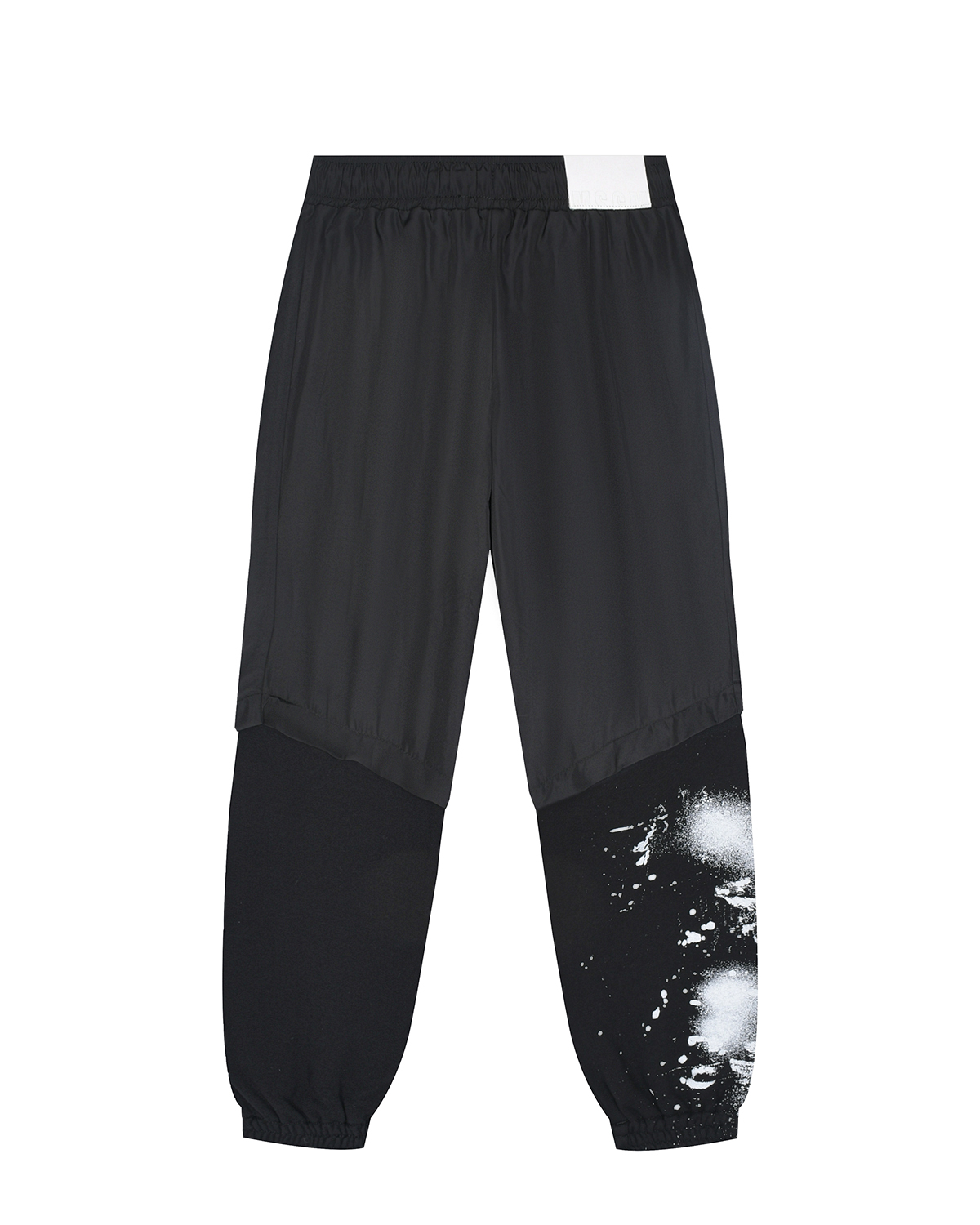 Черные спортивные брюки с белым принтом MSGM детские, размер 128, цвет черный - фото 2
