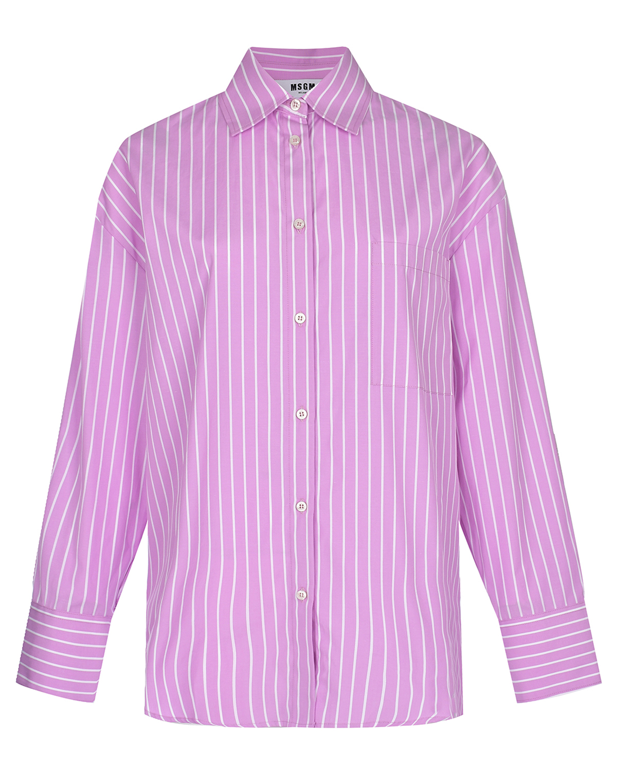 Розовая рубашка в полоску MSGM, размер 38, цвет розовый - фото 1
