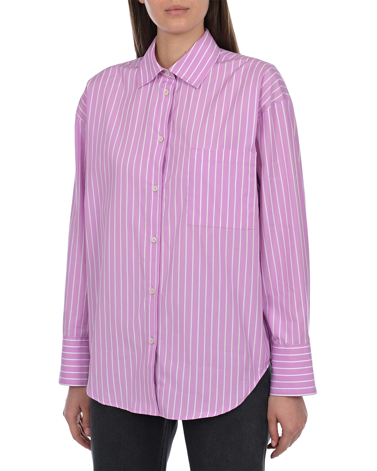 Розовая рубашка в полоску MSGM, размер 38, цвет розовый - фото 7