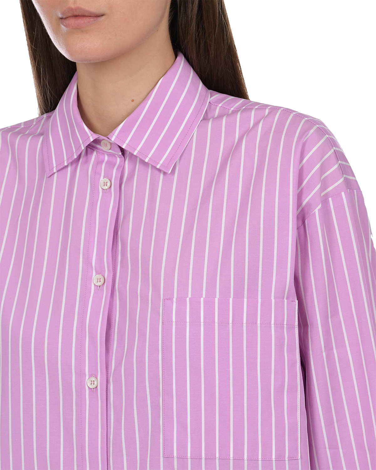 Розовая рубашка в полоску MSGM, размер 38, цвет розовый - фото 8