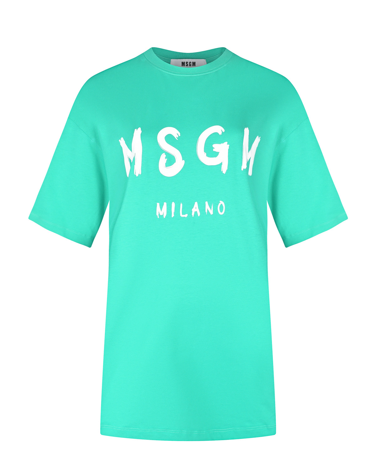 Платье-футболка с лого MSGM, размер 42, цвет зеленый - фото 1