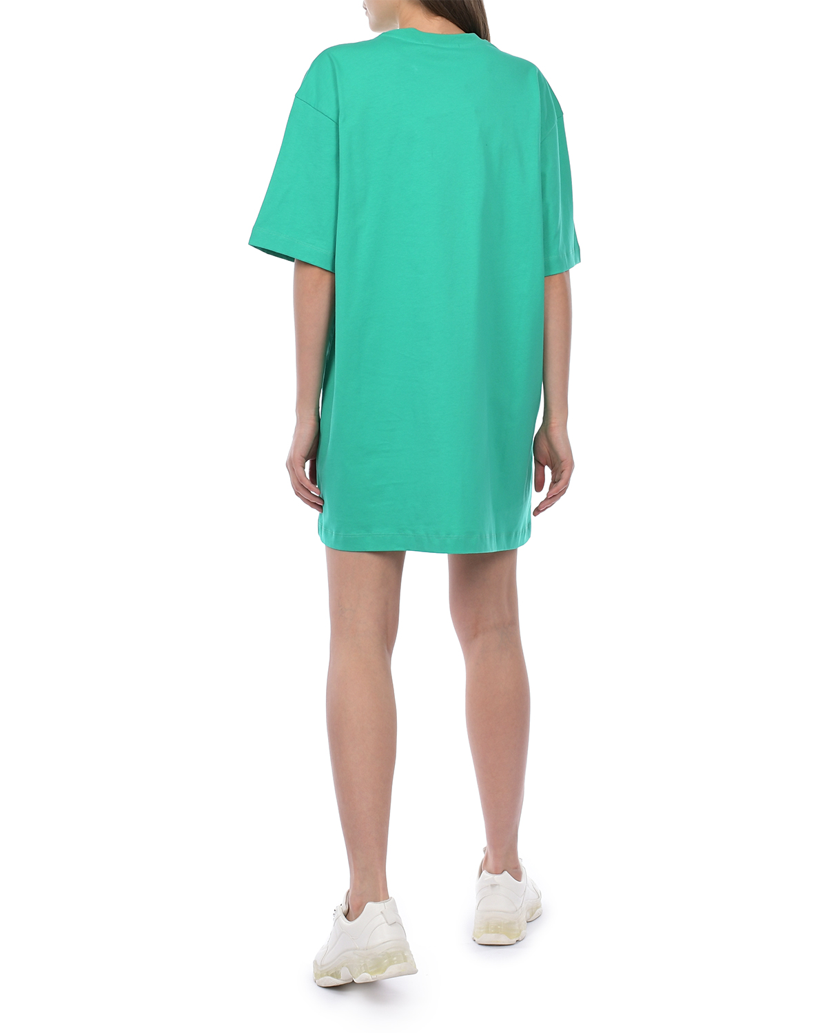 Платье-футболка с лого MSGM, размер 42, цвет зеленый - фото 3