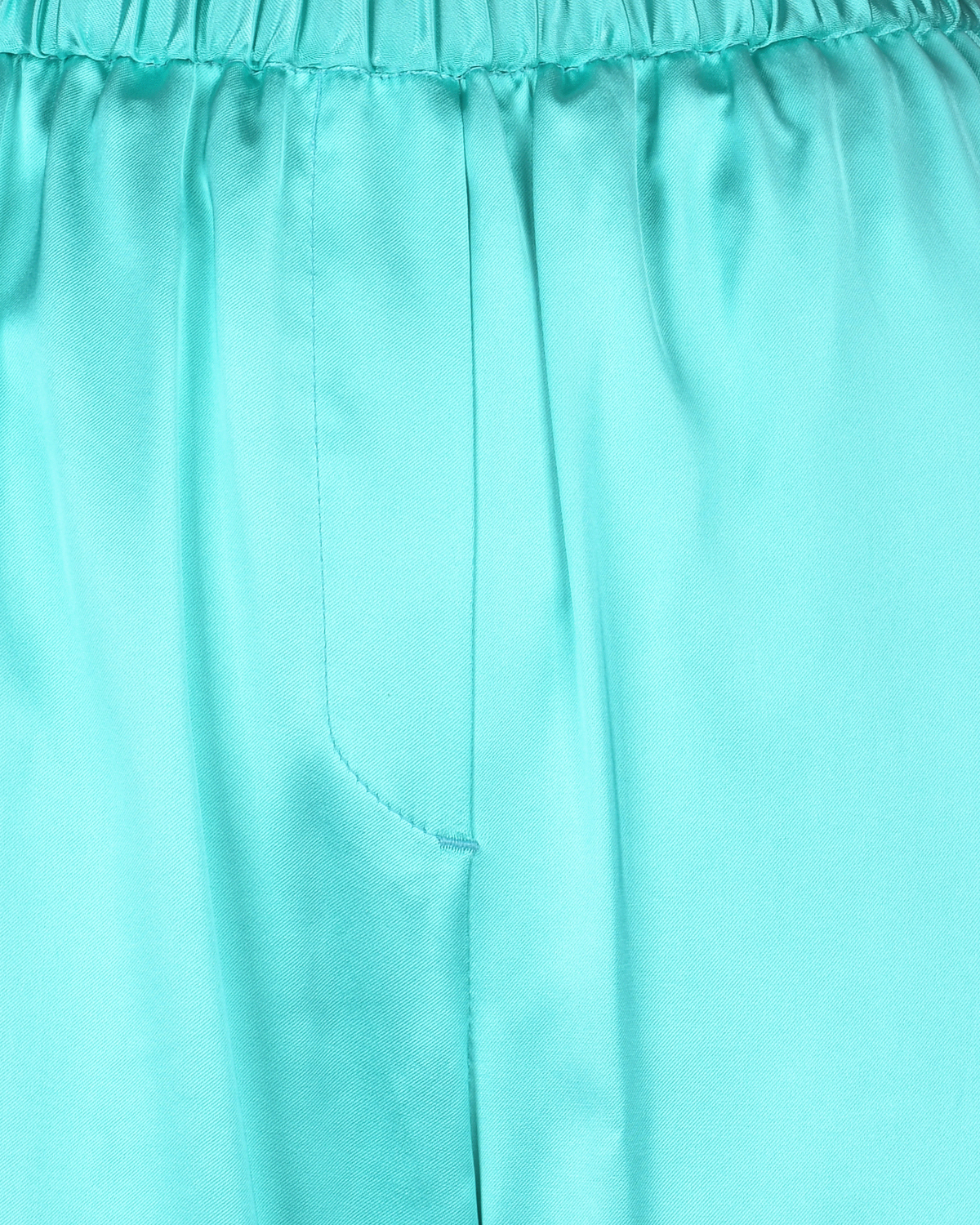 Атласные брюки бирюзового цвета MSGM, размер 40 - фото 3