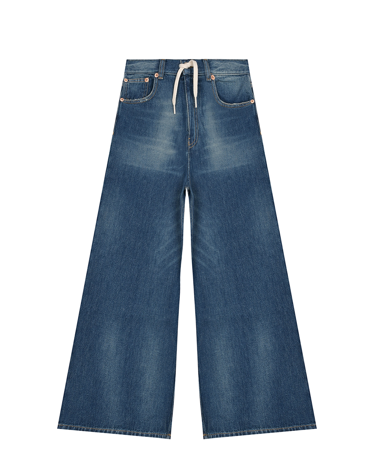 Синие джинсы с поясом на кулиске MM6 Maison Margiela детские