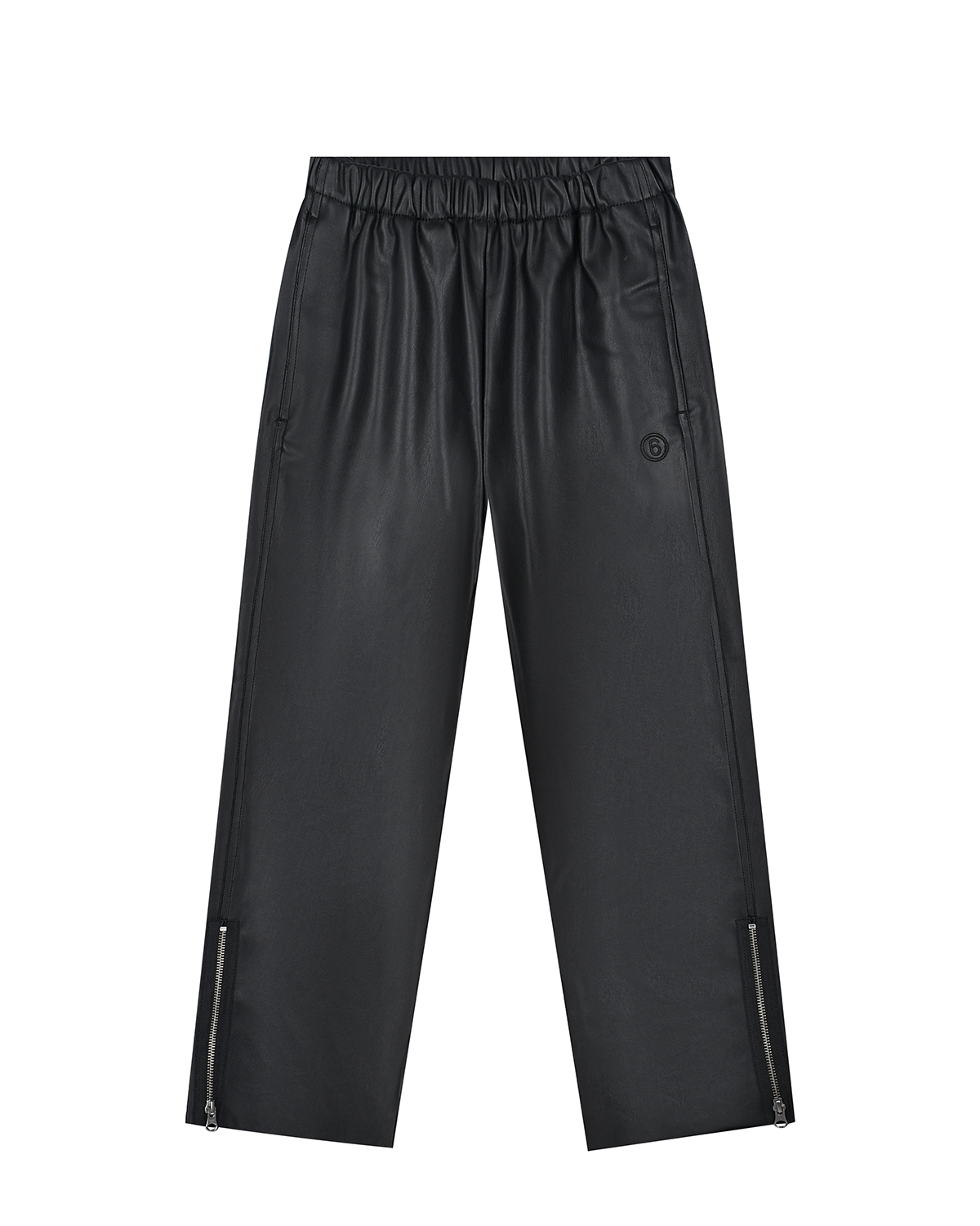 Черные брюки из эко-кожи MM6 Maison Margiela детские, размер 152, цвет черный