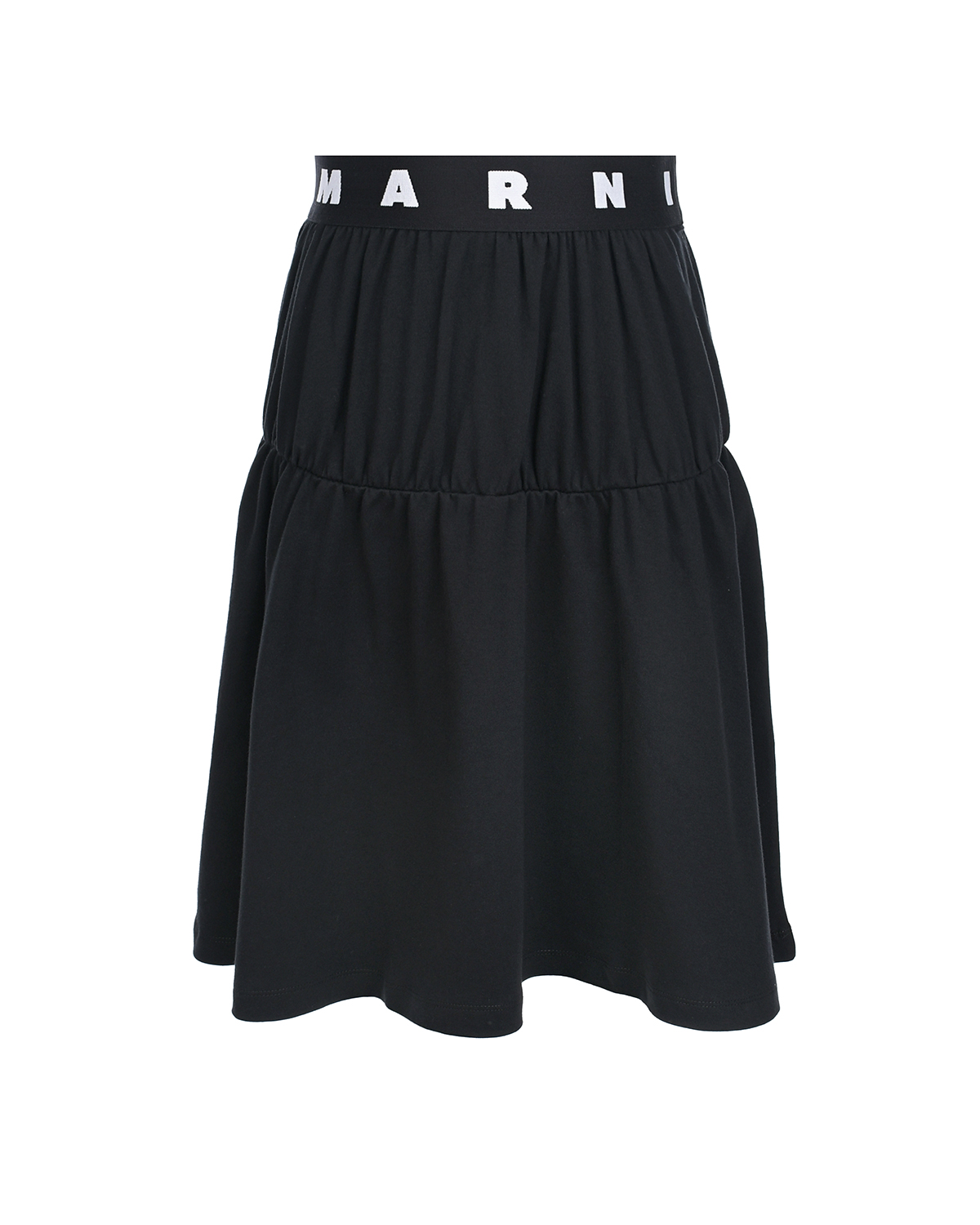Черная юбка с белым лого на поясе MARNI детская, размер 152, цвет черный - фото 1