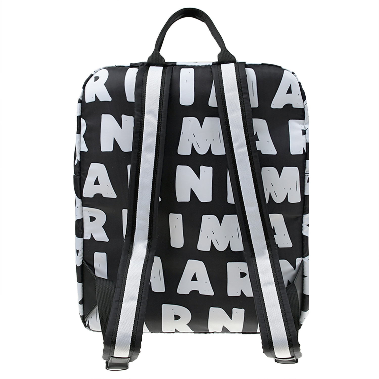 Черный рюкзак со сплошным белым лого, 40x35x15 см MARNI детский, размер unica, цвет мультиколор - фото 3