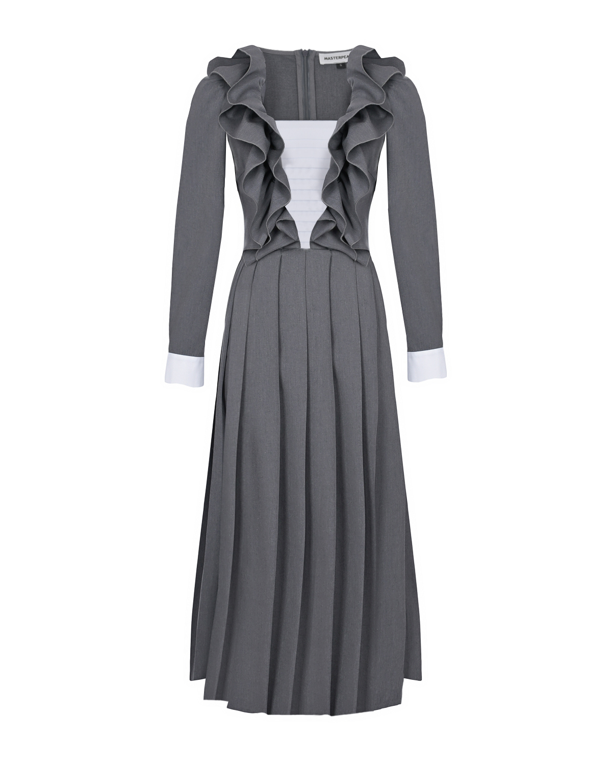 Серое платье с рюшами Masterpeace, размер 40, цвет серый - фото 1