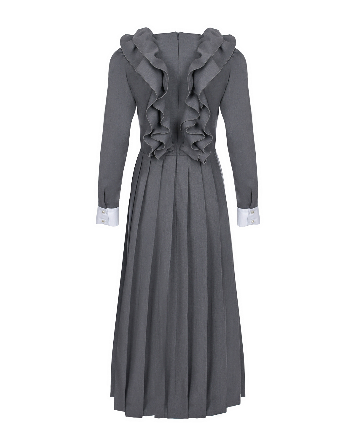 Серое платье с рюшами Masterpeace, размер 40, цвет серый - фото 2