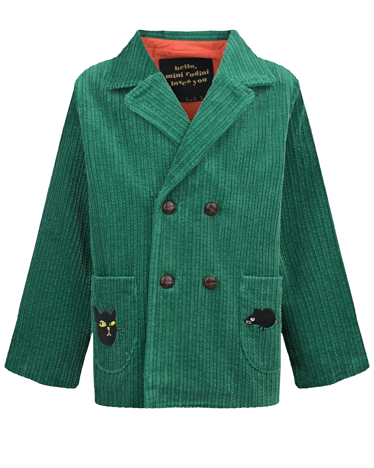 Зеленый пиджак с накладными карманами Mini Rodini детский, размер 104 - фото 1