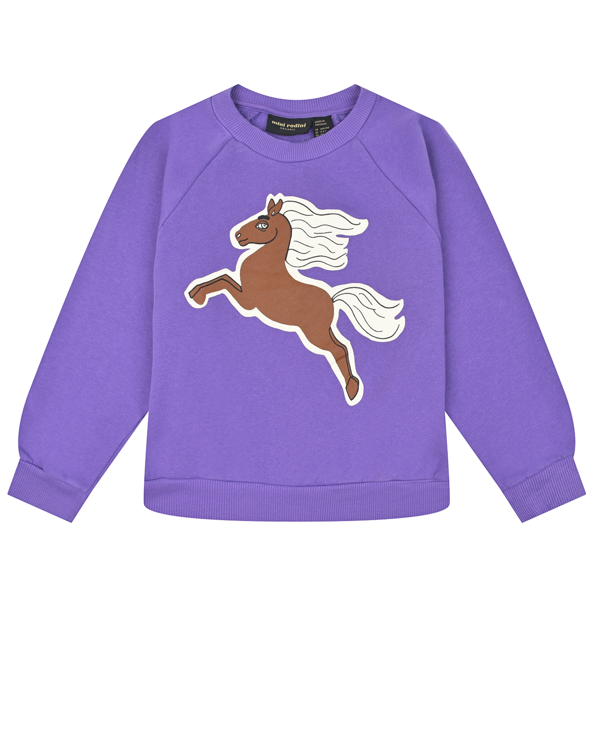 Фиолетовый свитшот с принтом "лошадь" Mini Rodini детский