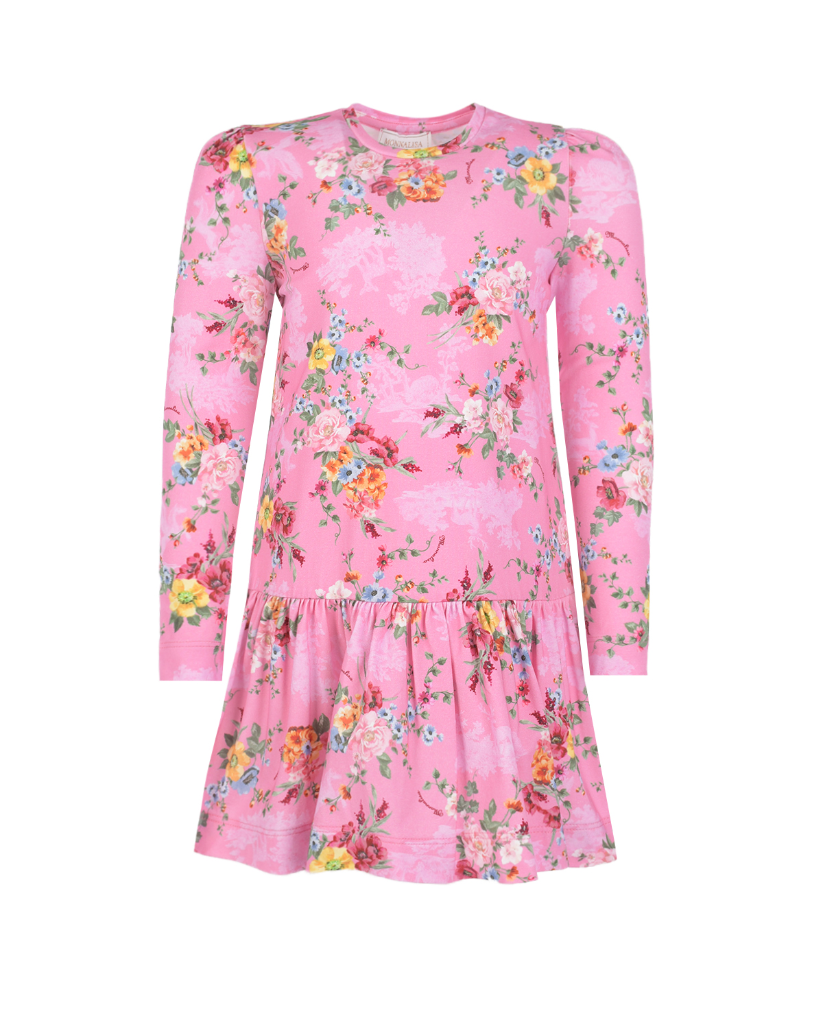

Розовое платье с цветочным принтом Monnalisa детское, Розовый, Розовое платье с цветочным принтом Monnalisa детское
