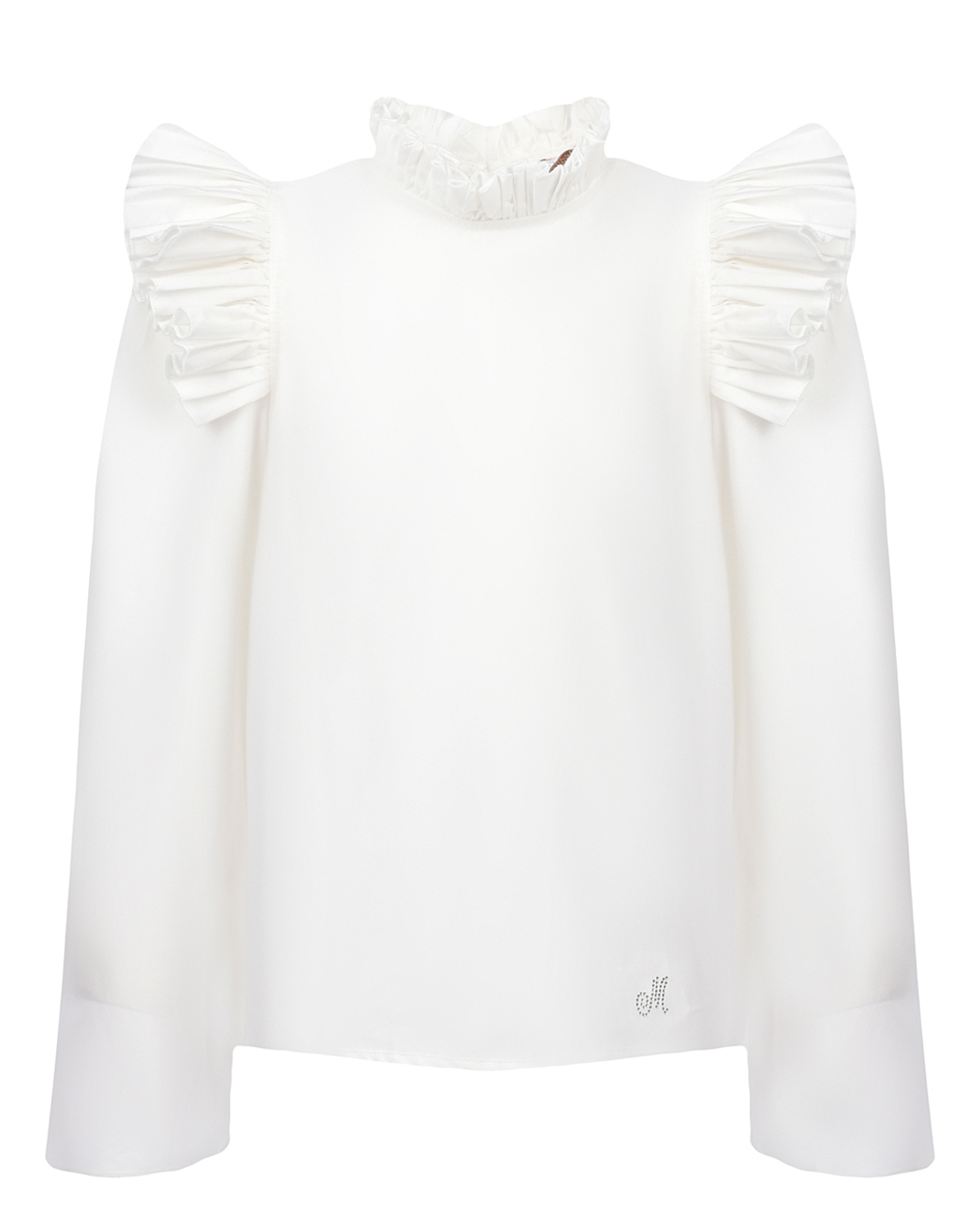 Белая блуза с оборками Monnalisa детская