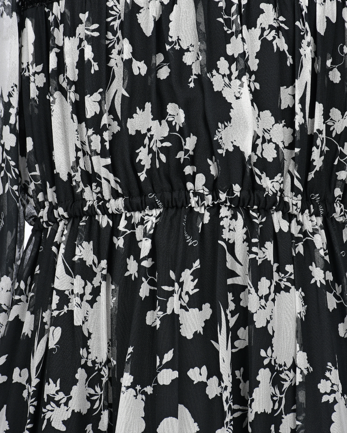 Черное платье с цветочным принтом Monnalisa детское, размер 128 - фото 3