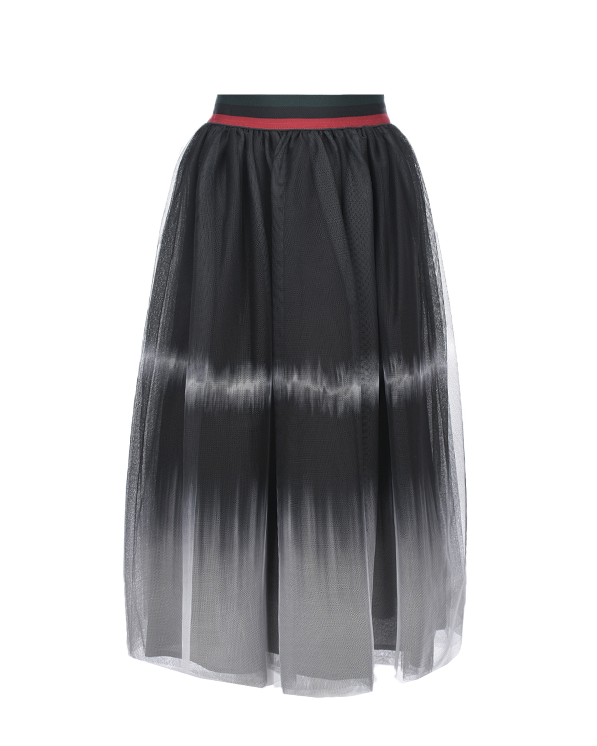 Черно-серая юбка с принтом "tie-dye" Monnalisa детское, размер 140, цвет мультиколор - фото 1