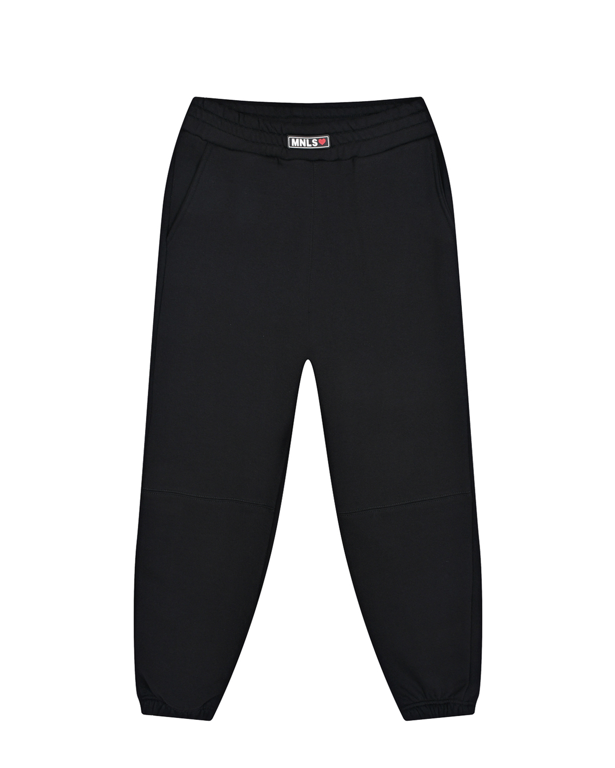Однотонные черные спортивные брюки Monnalisa детские, размер 140, цвет черный - фото 1