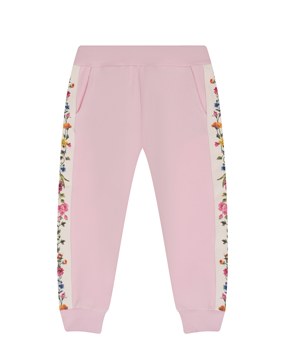 Розовые спортивные брюки с лампасами Monnalisa детские, размер 104, цвет розовый