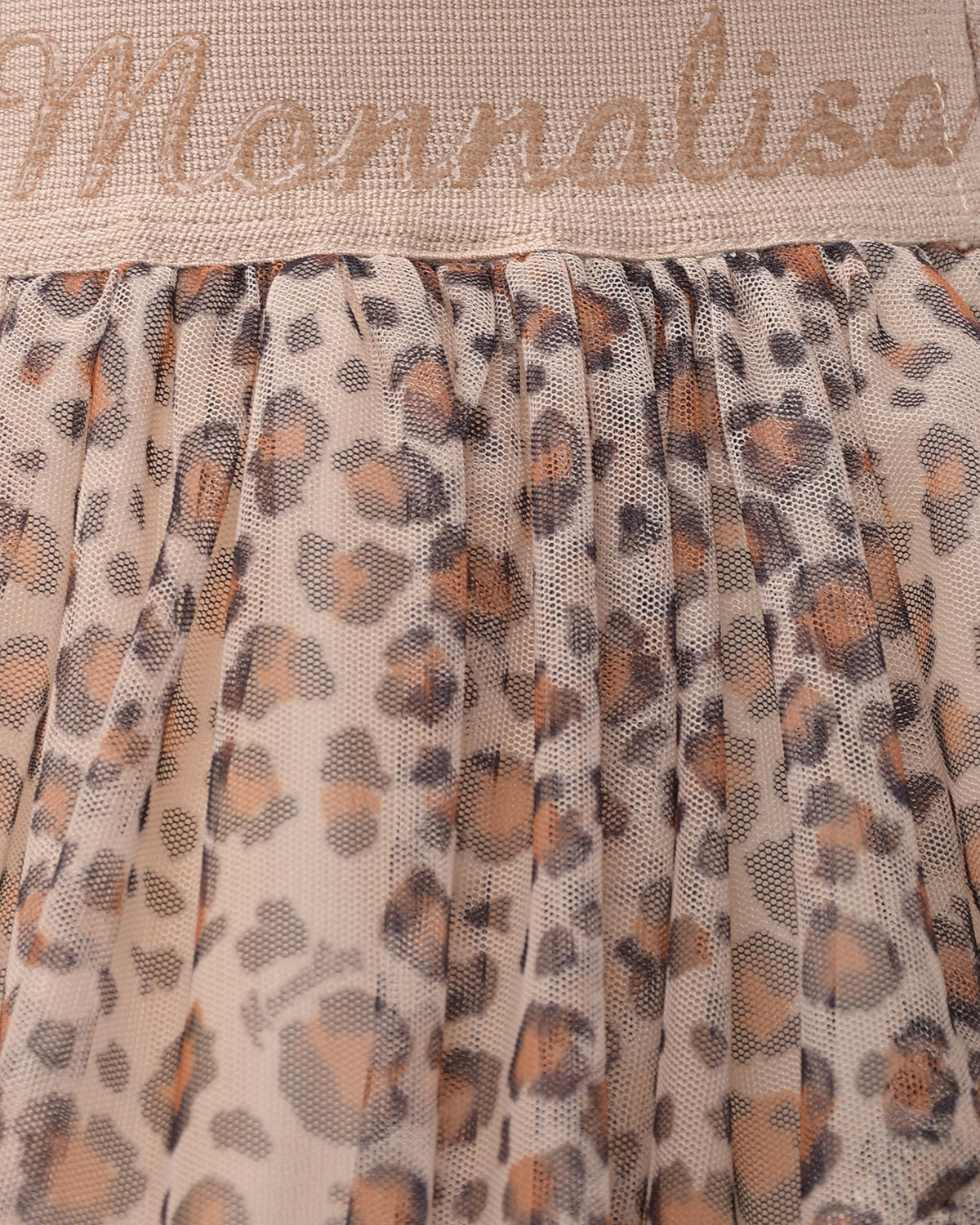 Бежевая юбка с леопардовым принтом Monnalisa детская, размер 116, цвет мультиколор - фото 3