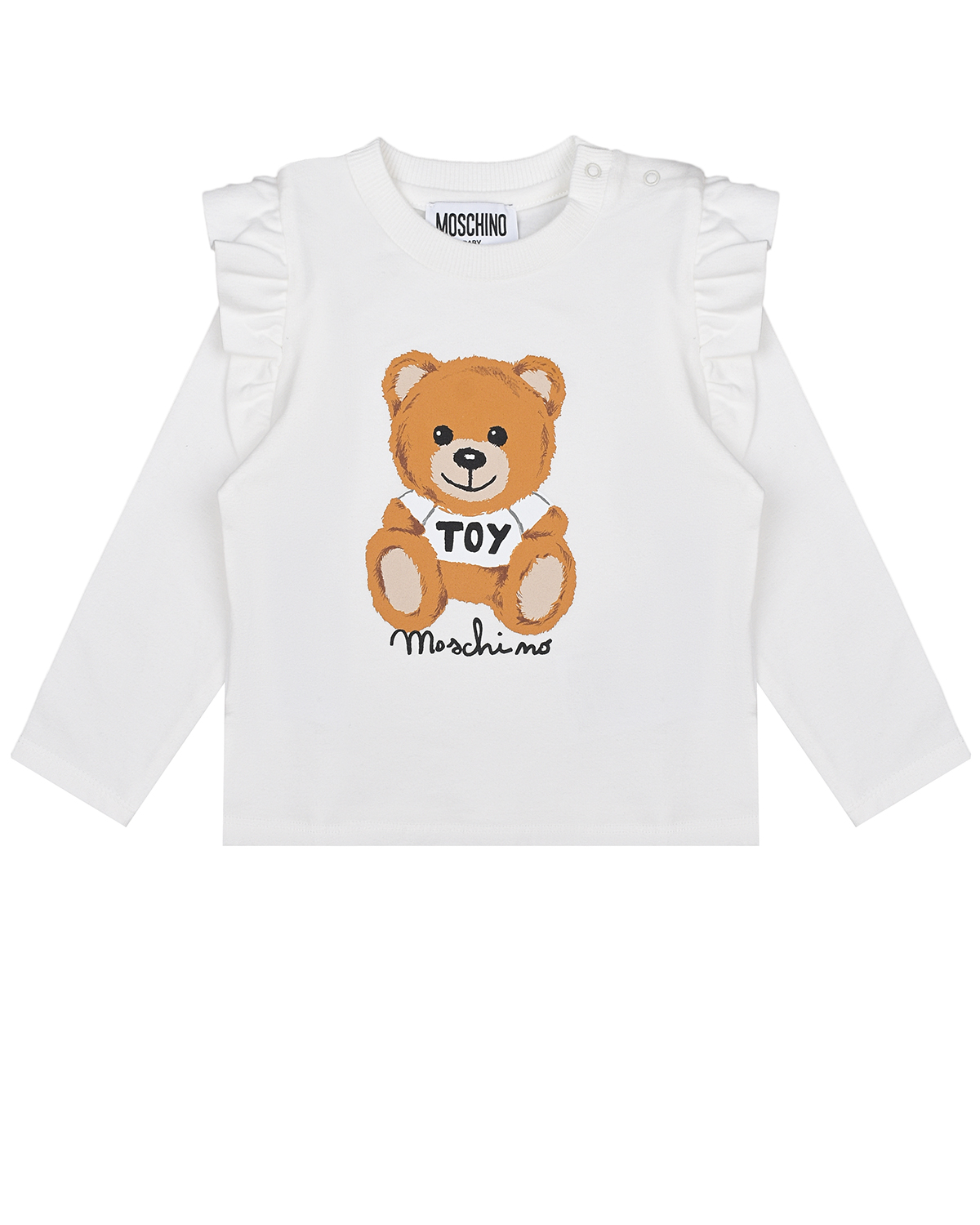 

Белая толстовка с рюшами Moschino детская, Белый, Белая толстовка с рюшами Moschino детская