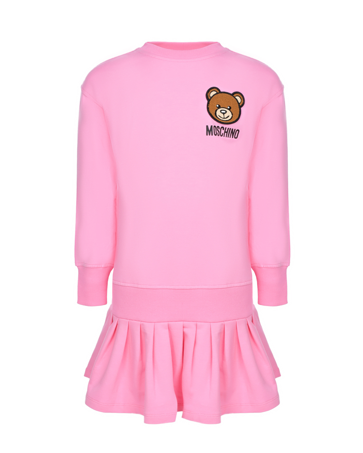 Розовое платье с принтом "медвежонок" Moschino детское, размер 104, цвет розовый - фото 1