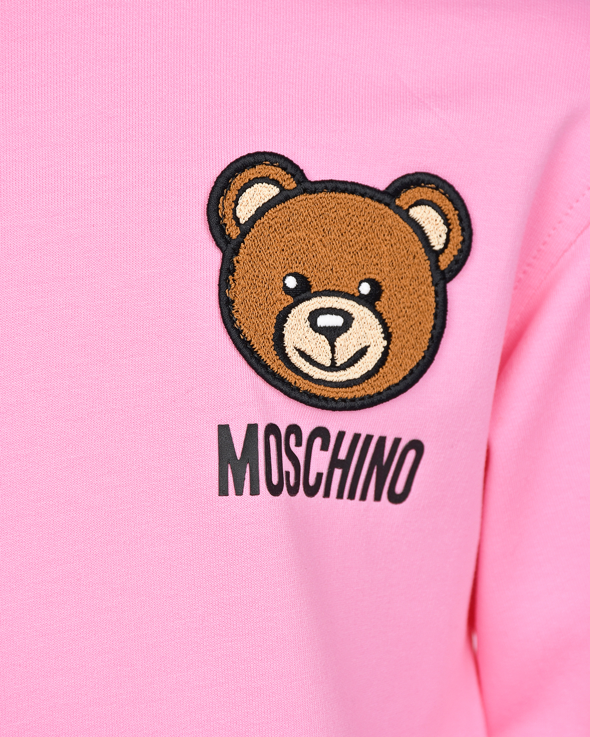 Розовое платье с принтом "медвежонок" Moschino детское, размер 104, цвет розовый - фото 3