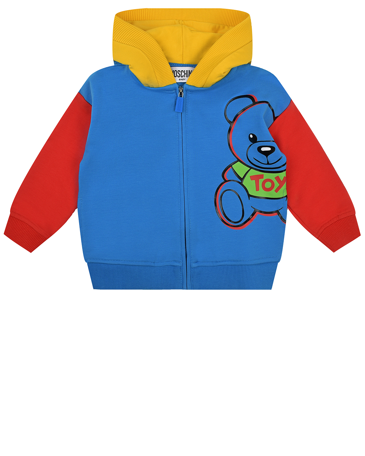 Спортивная куртка в стиле color block Moschino детская, размер 74, цвет мультиколор - фото 1
