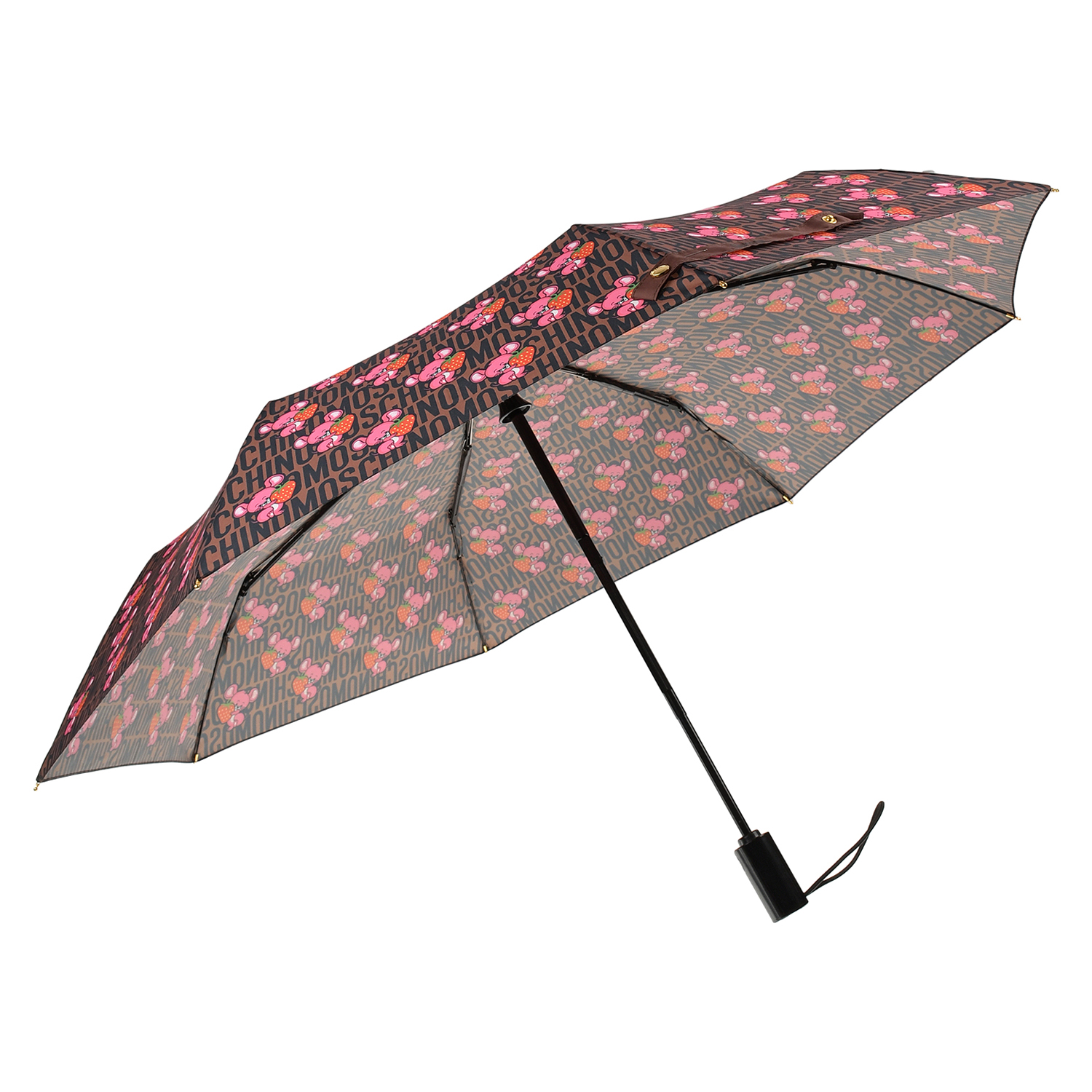 Коричневый зонт с принтом &quot;мышата&quot;, 30 см Moschino детский