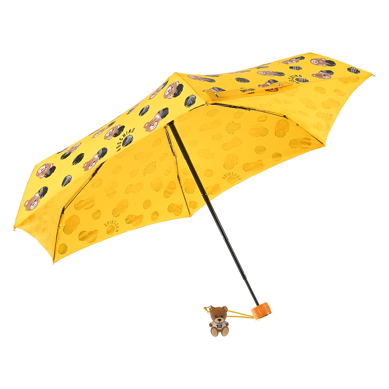 Желтый зонт с принтом в горох, 17 см Moschino детский, размер unica