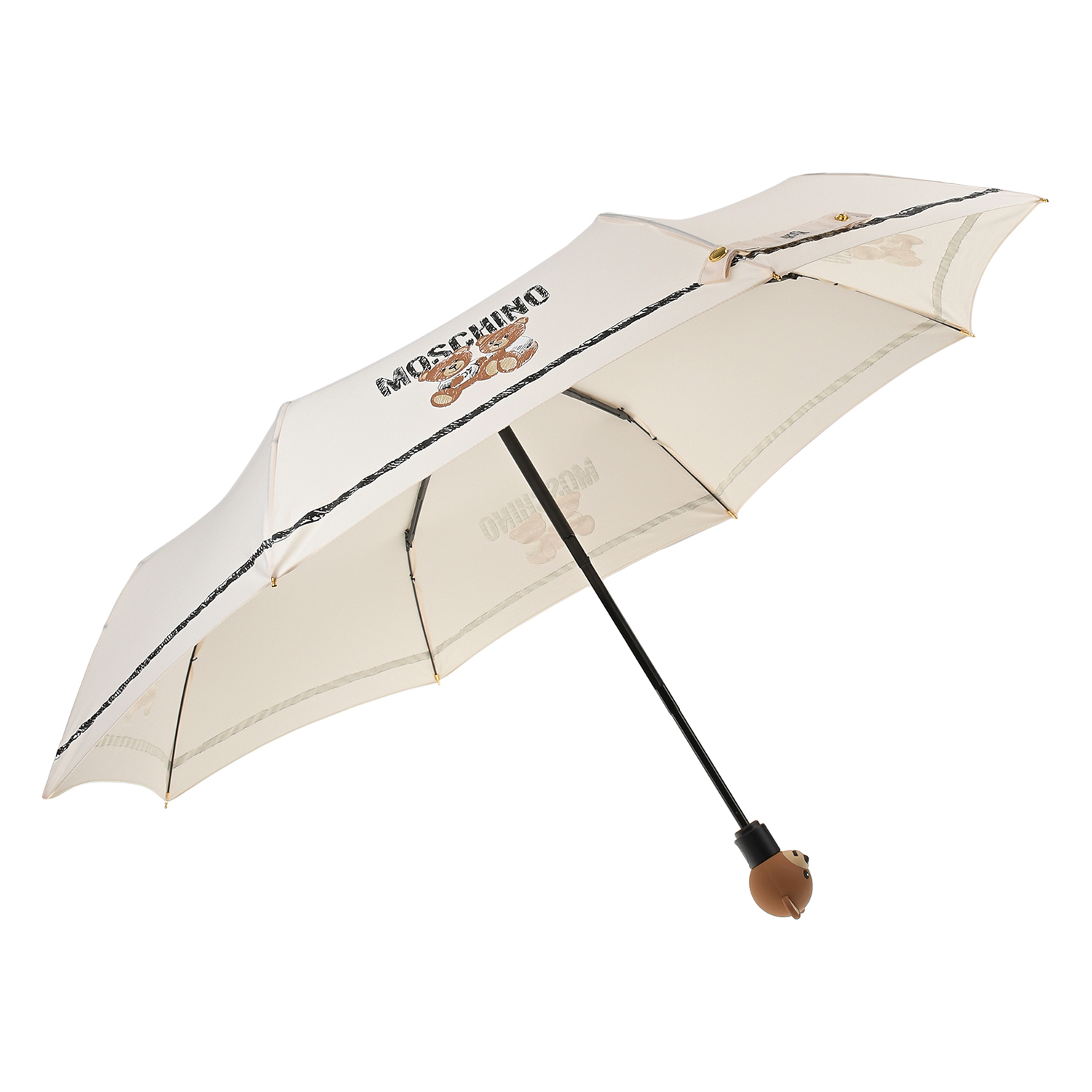 Зонт кремового цвета с принтом "мишки", 30 см Moschino детский, размер unica