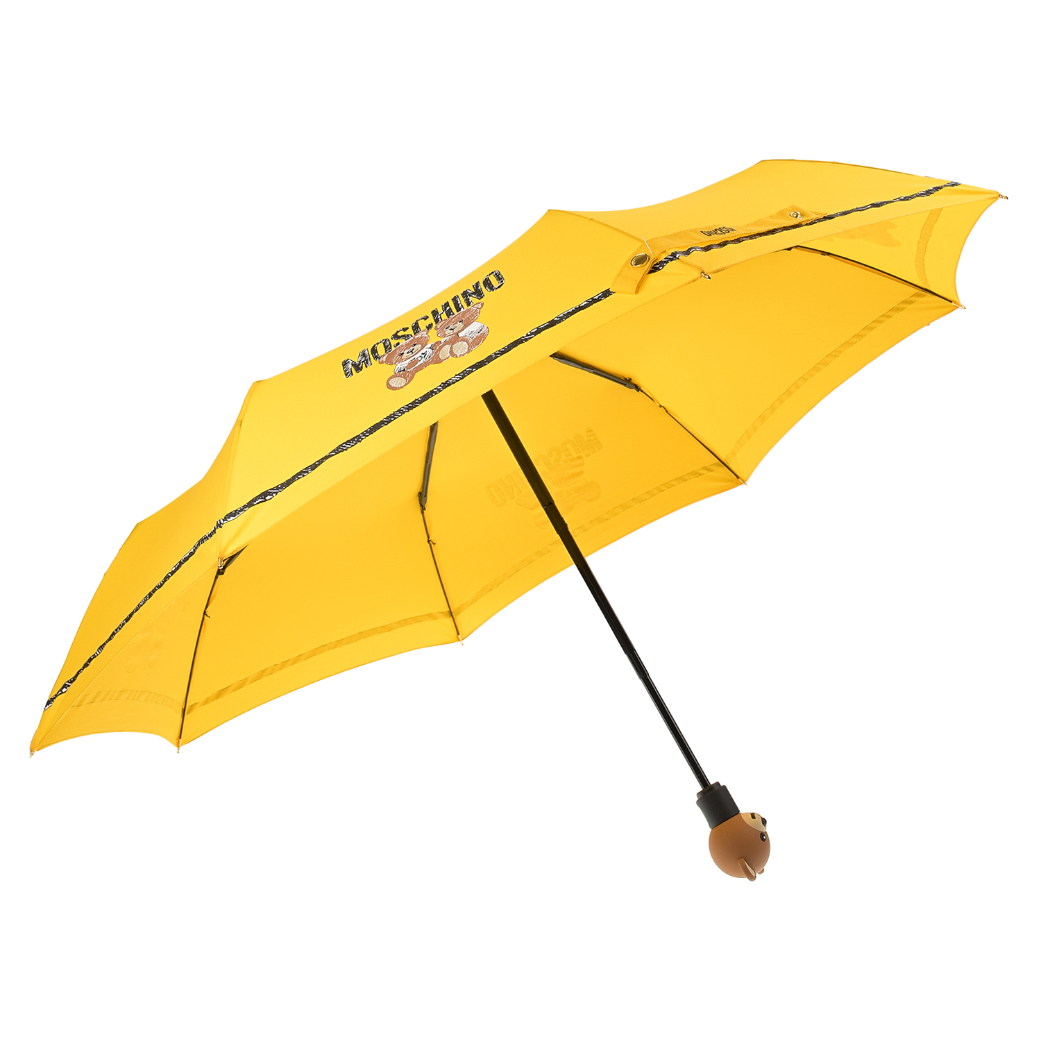 Желтый зонт с принтом "мишки", 30 см Moschino детский, размер unica