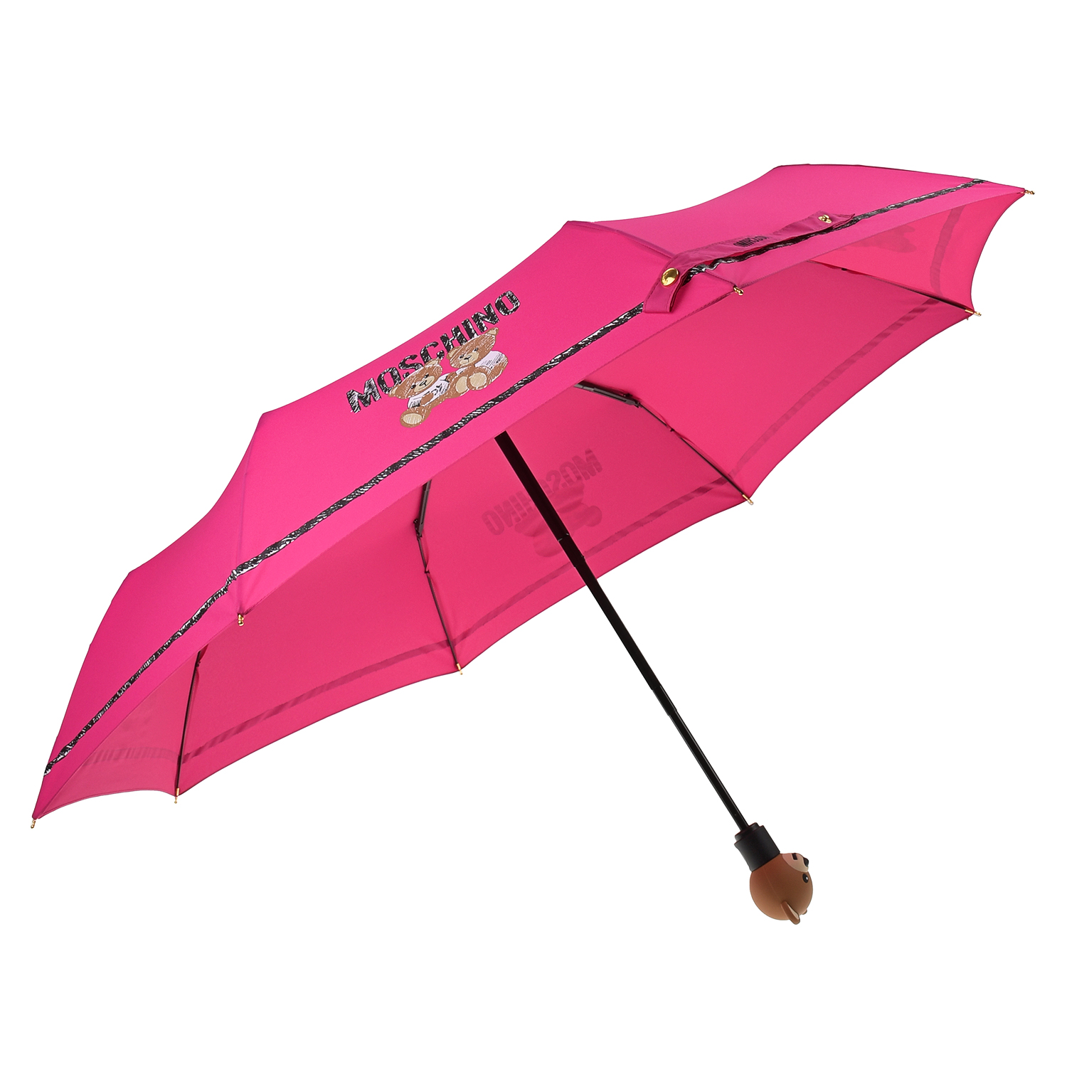Зонт цвета фуксии с фигурной ручкой, 30 см Moschino детский