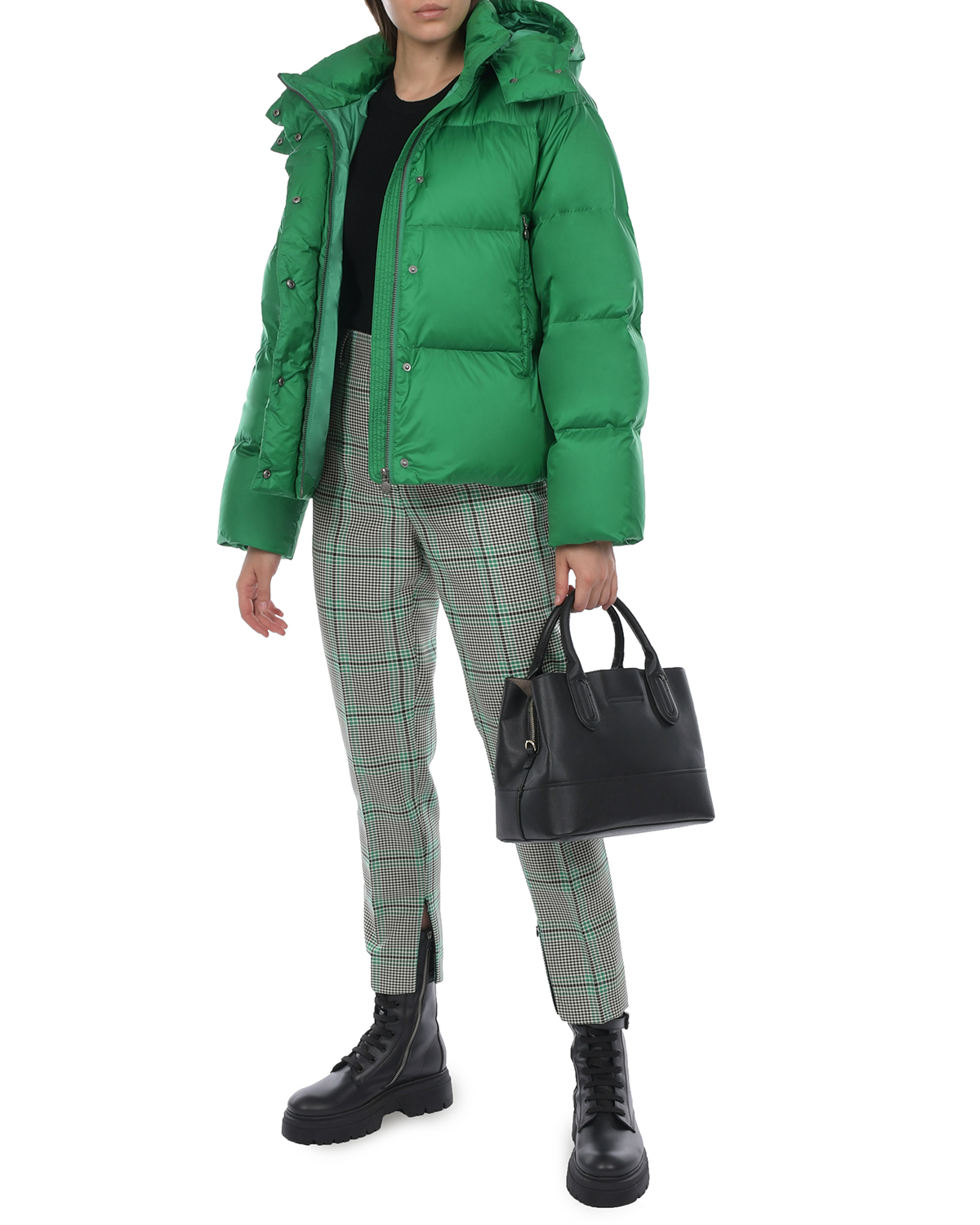 Короткая зеленая куртка с капюшоном Naumi, размер 36, цвет зеленый - фото 2