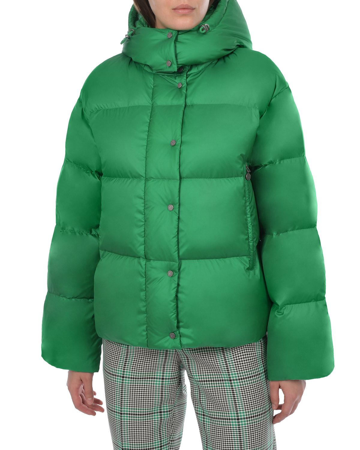 Короткая зеленая куртка с капюшоном Naumi, размер 36, цвет зеленый - фото 6