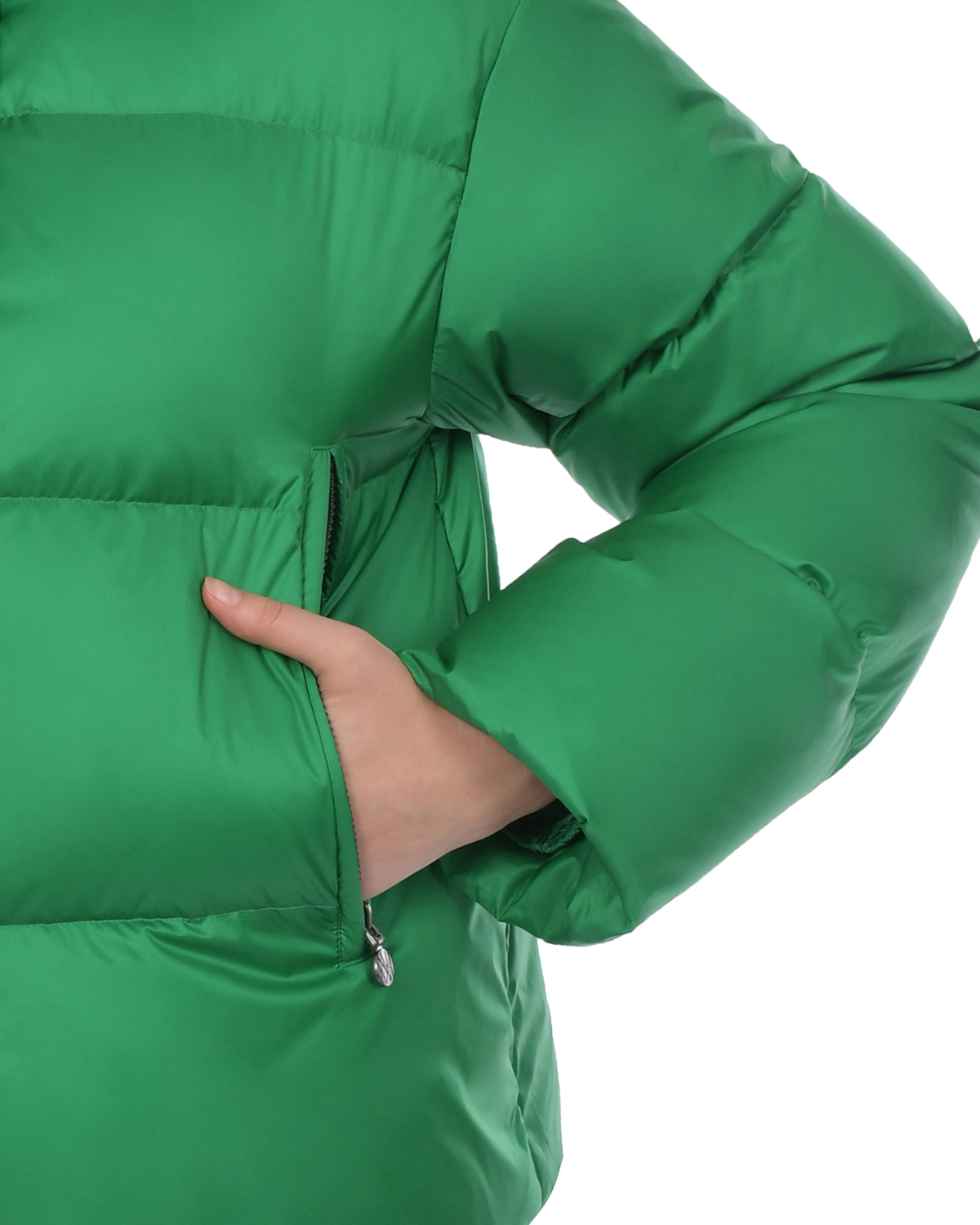 Короткая зеленая куртка с капюшоном Naumi, размер 36, цвет зеленый - фото 8
