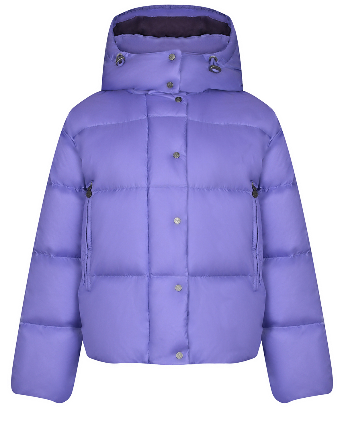 Короткая лиловая куртка с капюшоном Naumi, размер 36, цвет лиловый