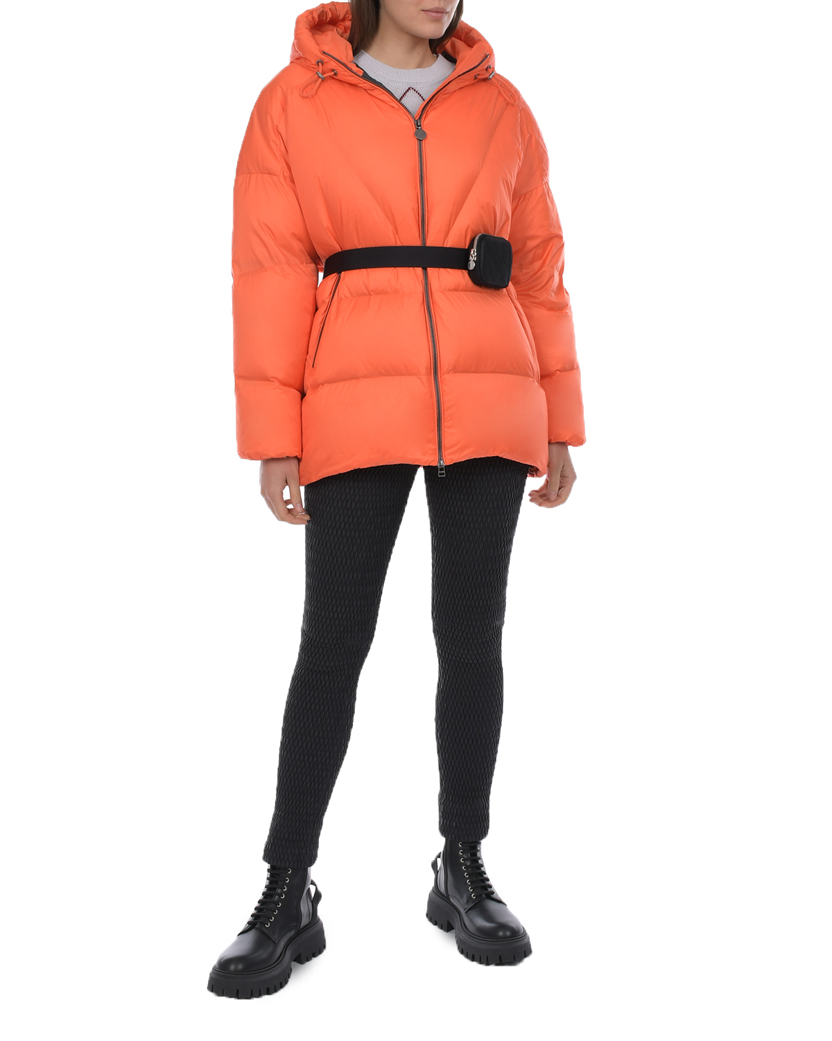 Удлиненная оранжевая куртка с капюшоном Naumi, размер 38, цвет оранжевый - фото 3