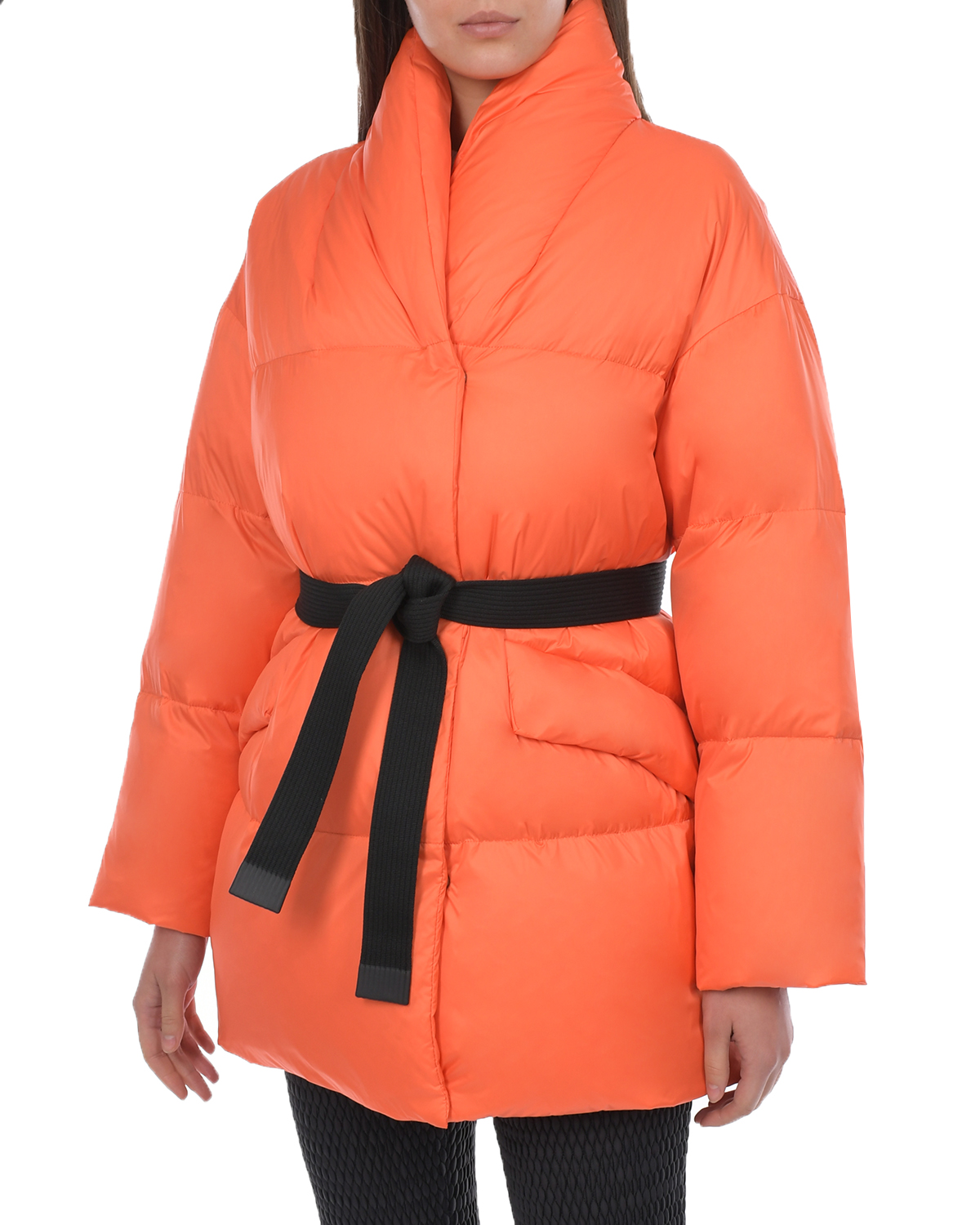 Оранжевая куртка с черным поясом Naumi, размер 36, цвет оранжевый - фото 10