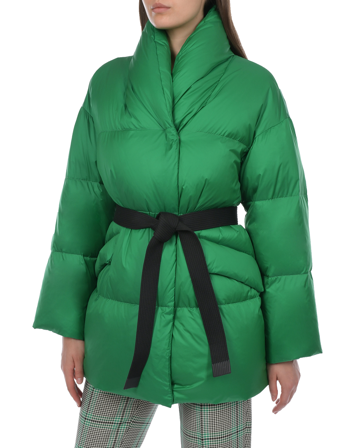 Зеленая куртка с черным поясом Naumi, размер 40, цвет зеленый - фото 8