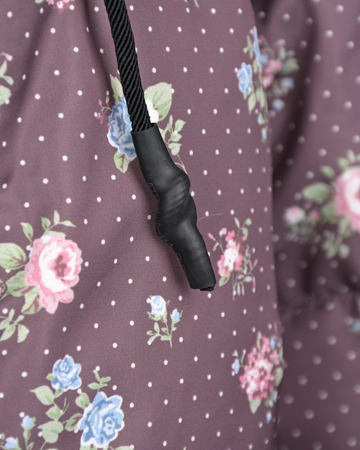 Укороченное пальто-пуховик с принтом "розочки" Naumi, размер 38, цвет бордовый - фото 4