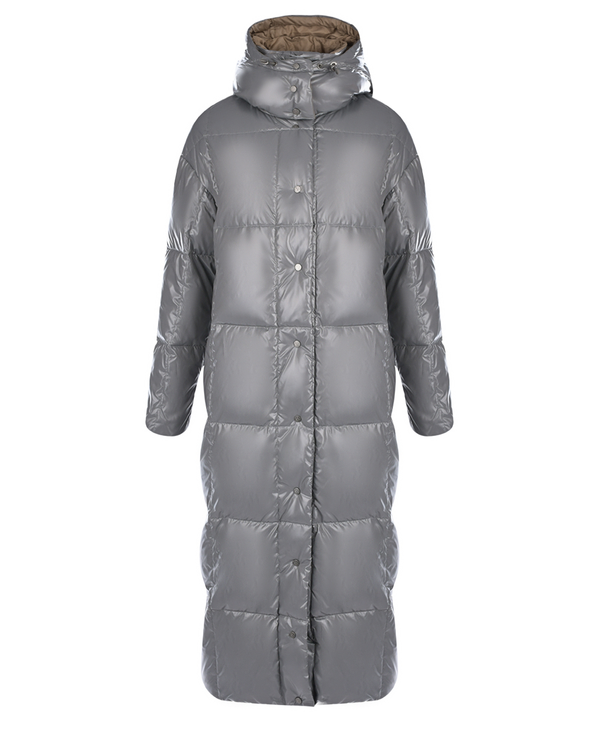 Серое стеганое пальто Naumi, размер 36, цвет серый - фото 1
