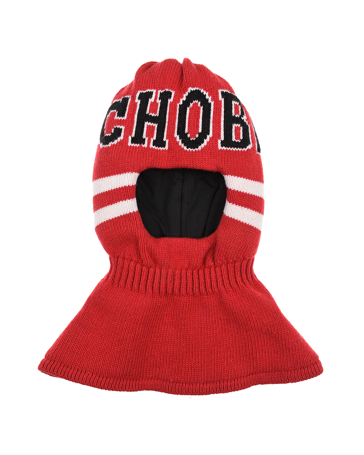 Красная шапка-шлем с белыми полосами Chobi детская, размер 53, цвет красный