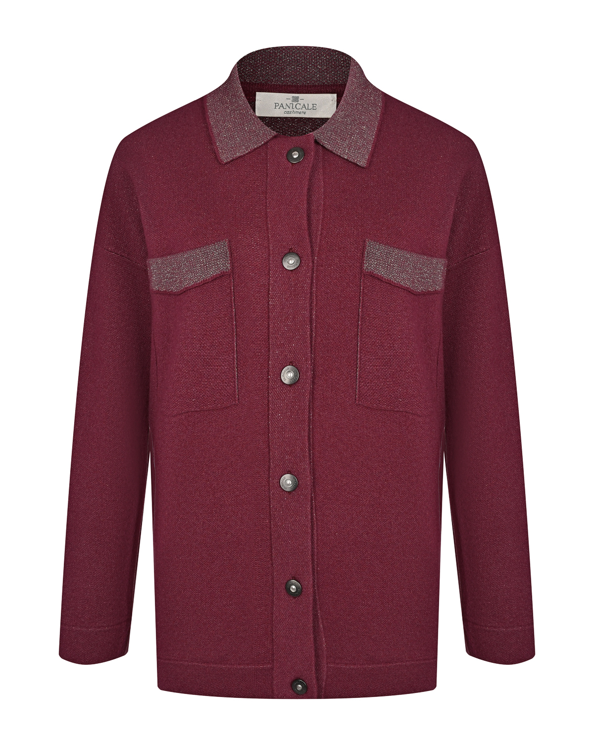 Бордовая рубашка из шерсти и шелка Panicale, размер 44, цвет бордовый - фото 1