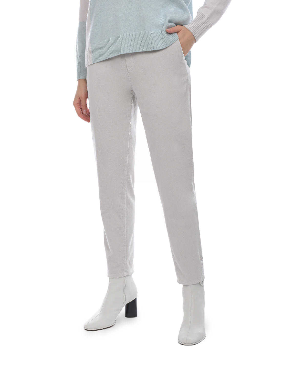 Светло-серые брюки с поясом на кулиске Panicale, размер 40, цвет нет цвета - фото 6