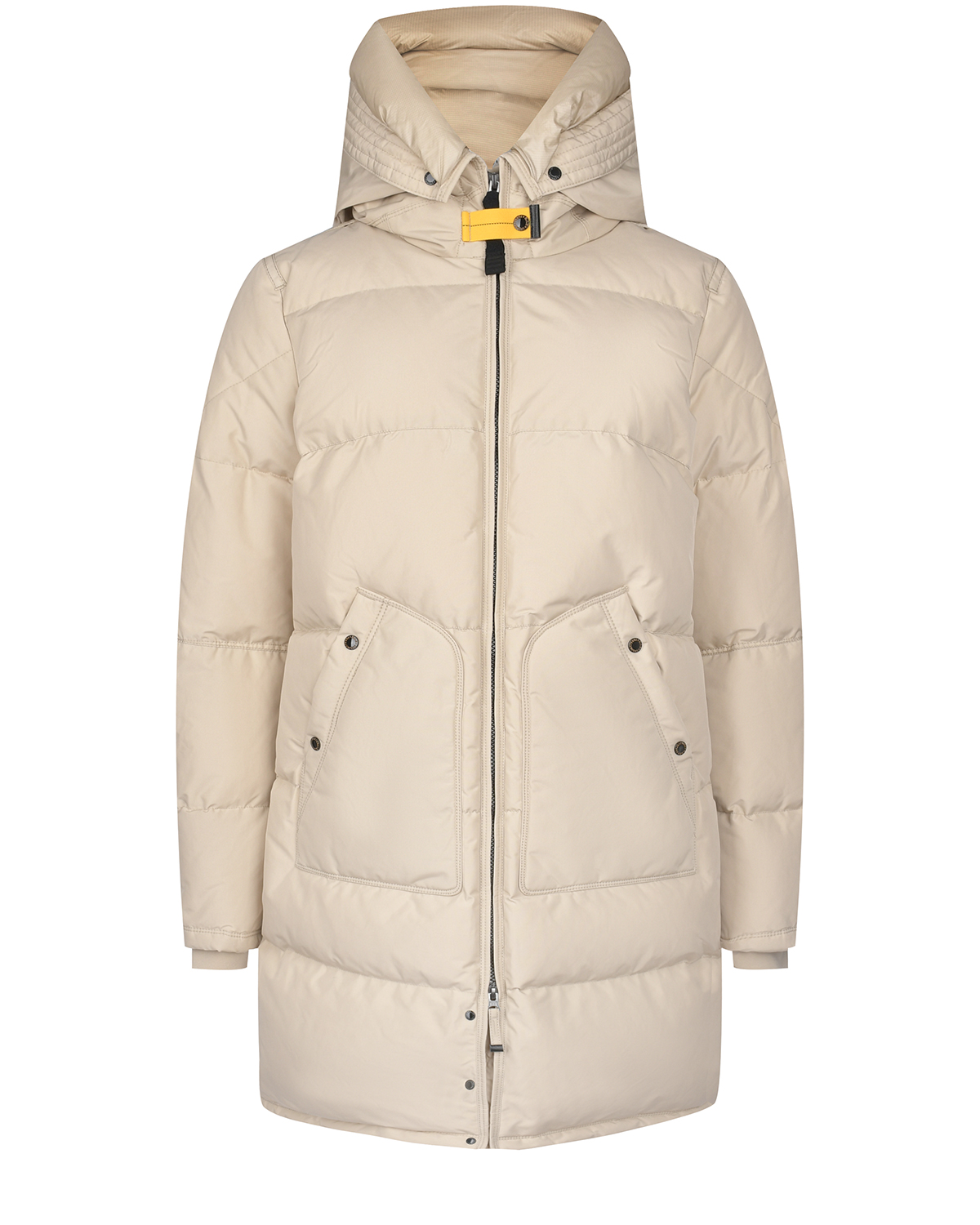 Бежевое стеганое пальто с накладными карманами Parajumpers, размер 40, цвет бежевый