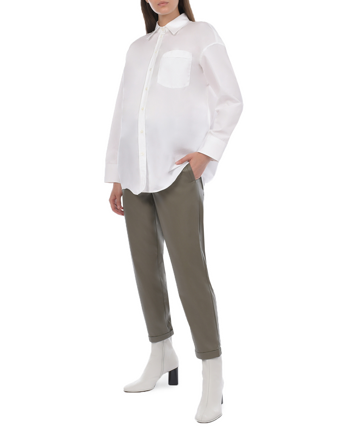 Белая рубашка с длинными рукавами Parosh, размер 44, цвет белый - фото 4