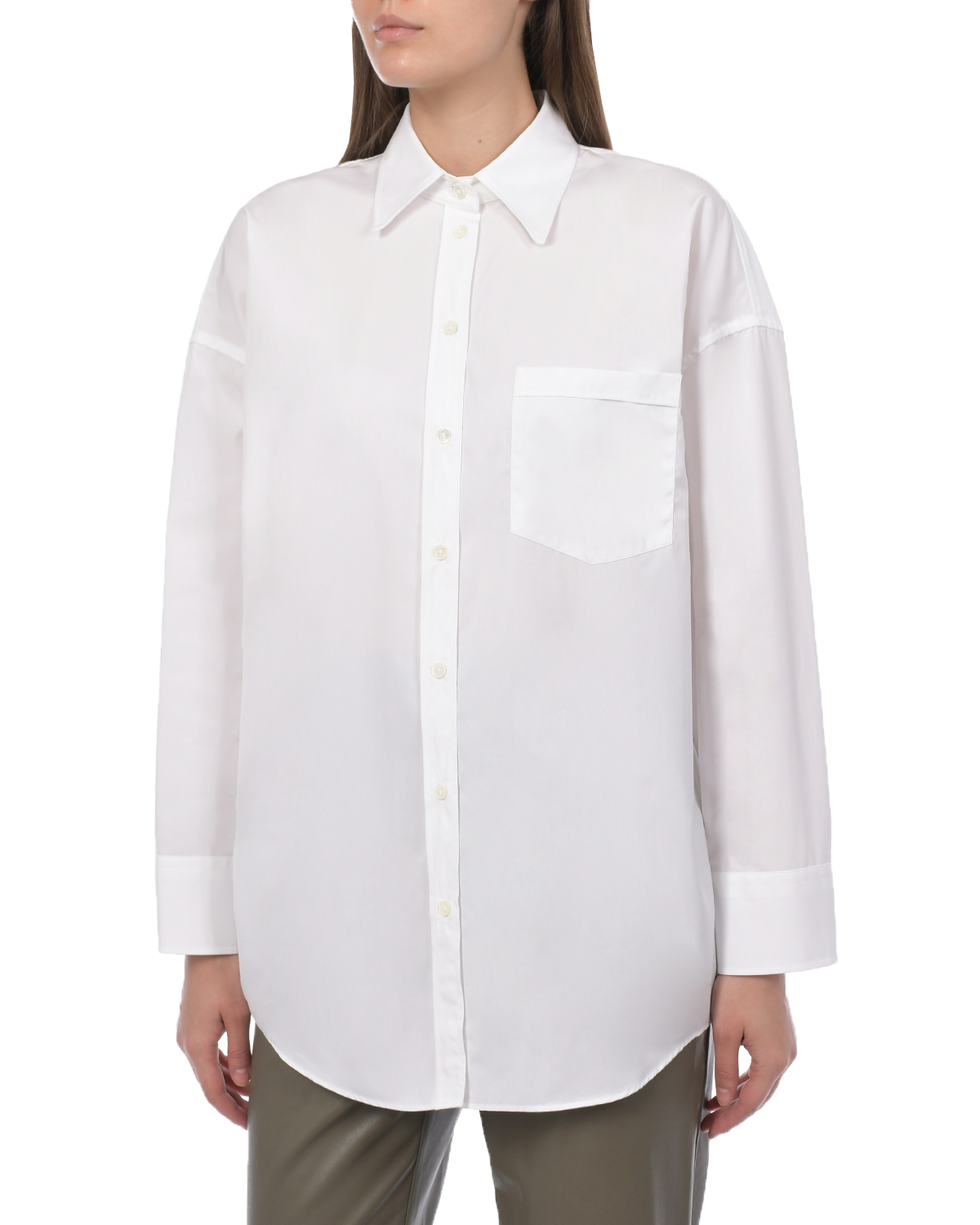 Белая рубашка с длинными рукавами Parosh, размер 44, цвет белый - фото 6