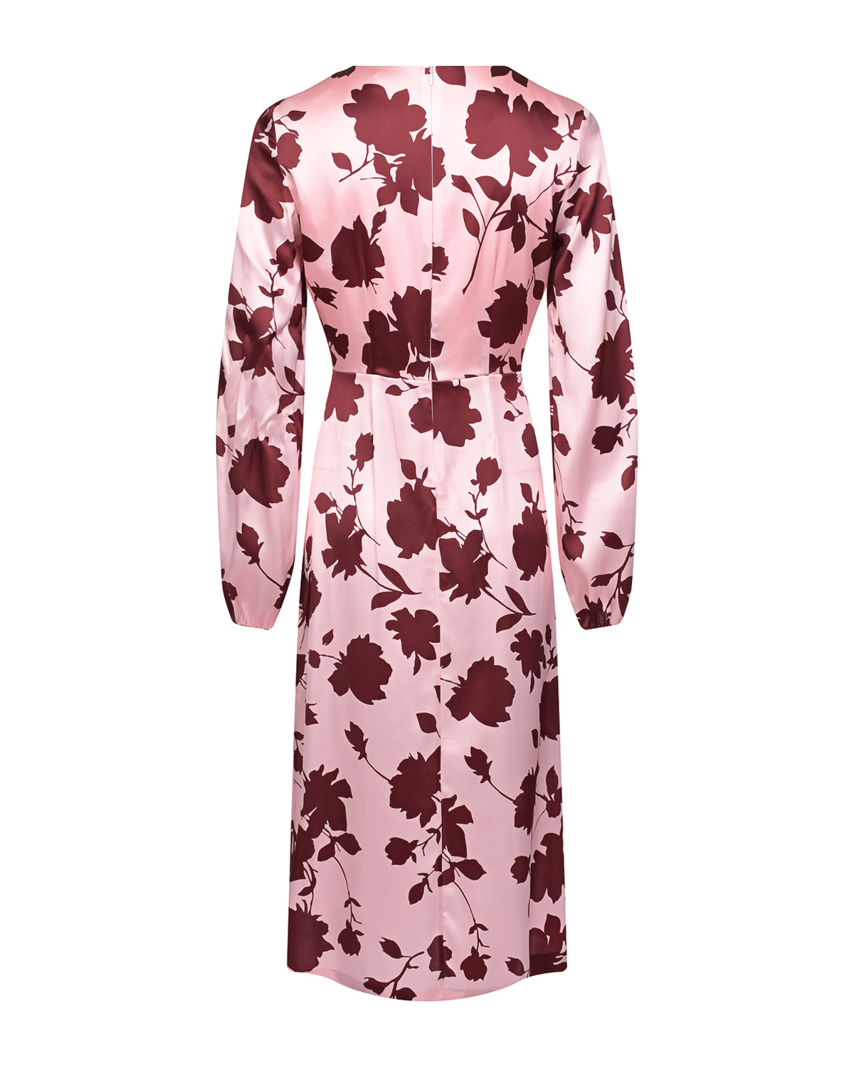 Розовое шелковое платье с цветочным принтом Parosh, размер 46 - фото 4