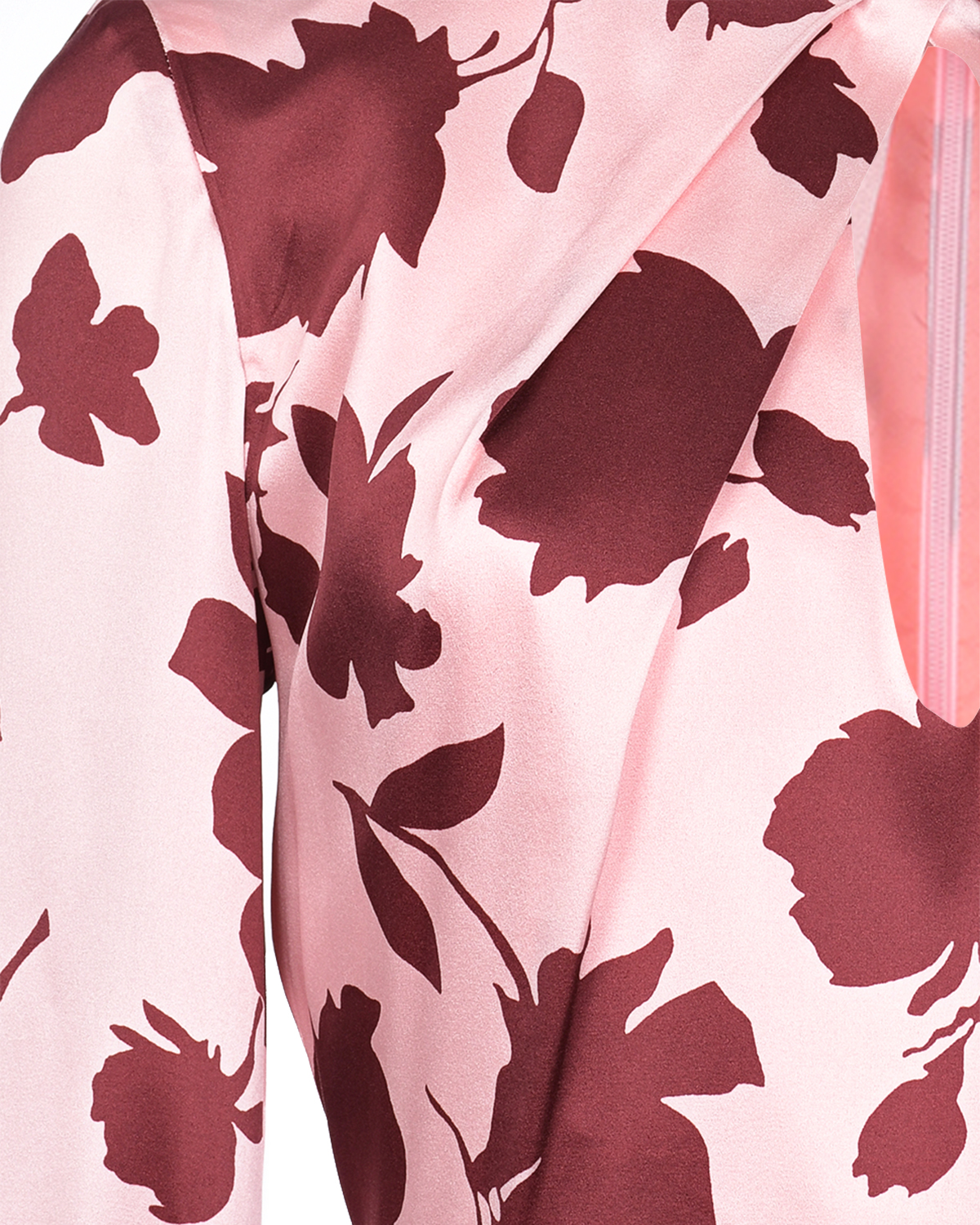 Розовое шелковое платье с цветочным принтом Parosh, размер 46 - фото 8