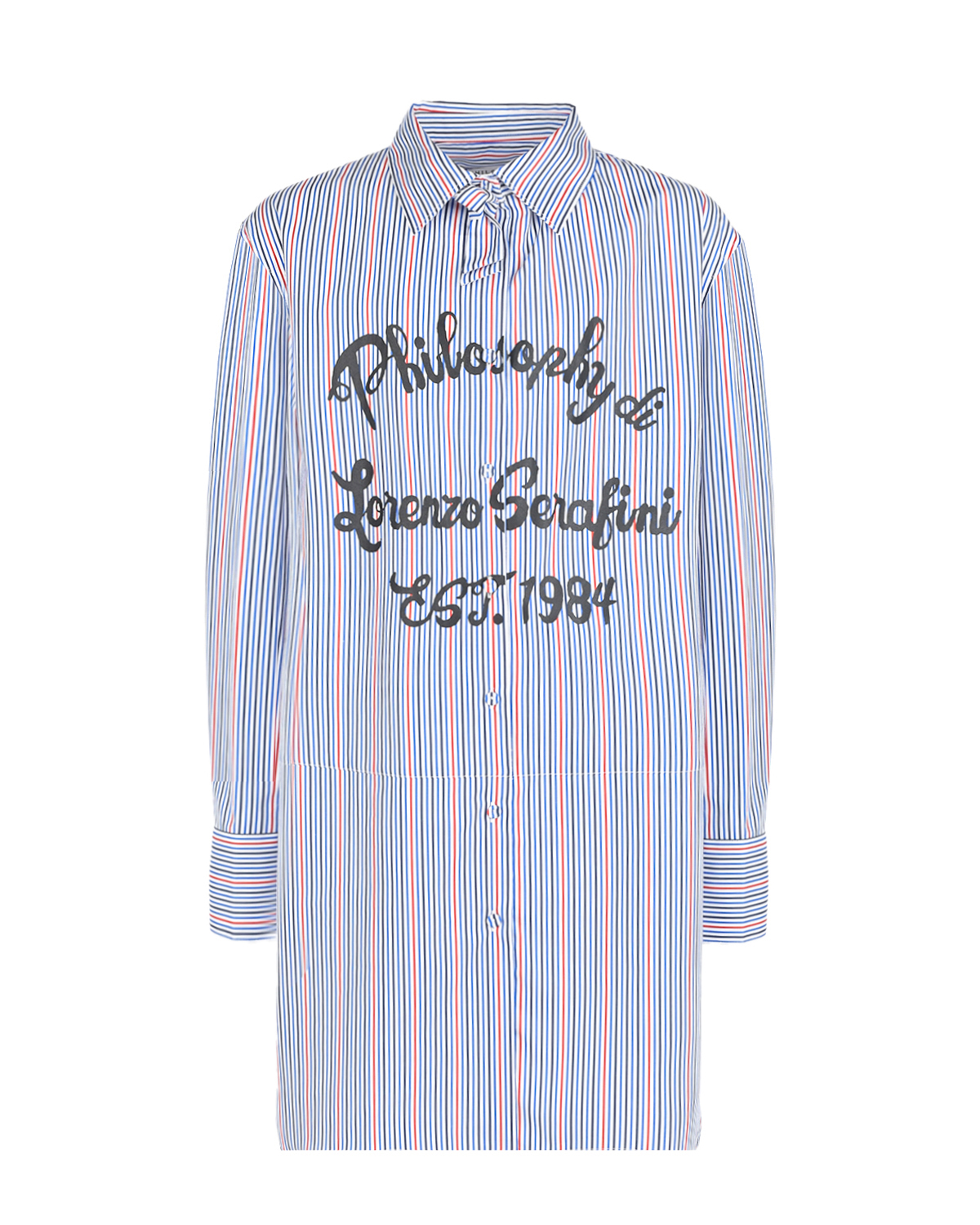 Платье-рубашка в тонкую полоску Philosophy di Lorenzo Serafini Kids детское, размер 140, цвет мультиколор - фото 1